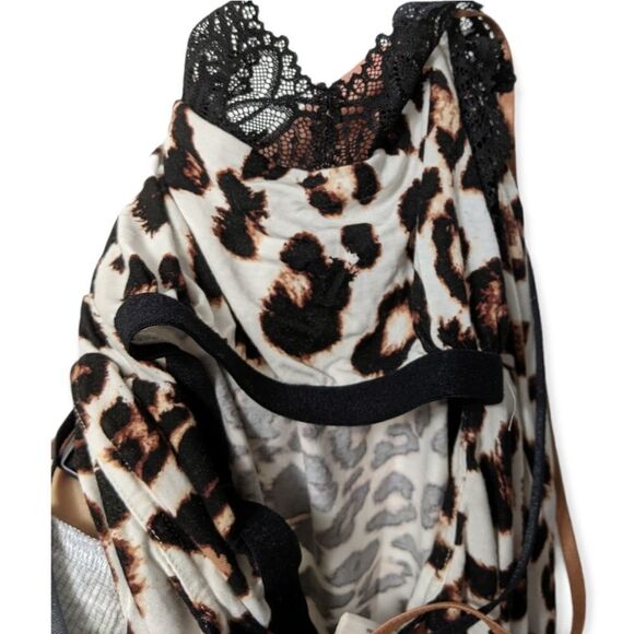 SOMA Leaf Lace Chemise Lovely Leopard Sunkissed S - Picture 4 of 8